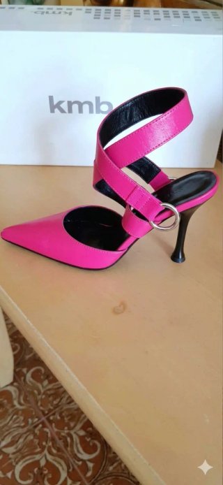 Zapatos Kmb Fucsia Piel Tacón