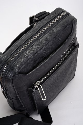 Piquadro Borsa tracolla pelle porta iPad nera