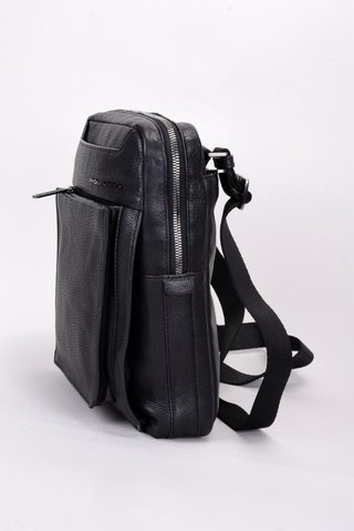 Piquadro Borsa tracolla pelle porta iPad nera