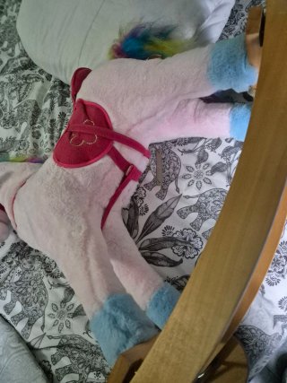 Caballo balancín unicornio infantil
