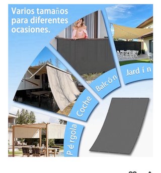 Toldo Vela Sombra Sunnylaxx 2x2.5m Antracita