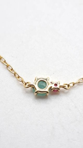 Pulsera Tous Oro 18k Turquesa y Rubí