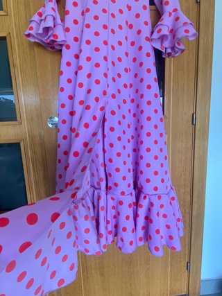 Vestido Flamenca Malva Lunar Rojo Talla S