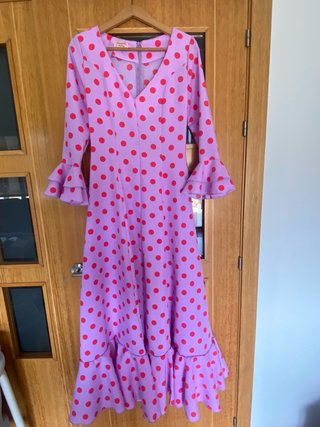 Vestido Flamenca Malva Lunar Rojo Talla S