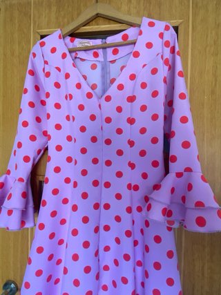 Vestido Flamenca Malva Lunar Rojo Talla S