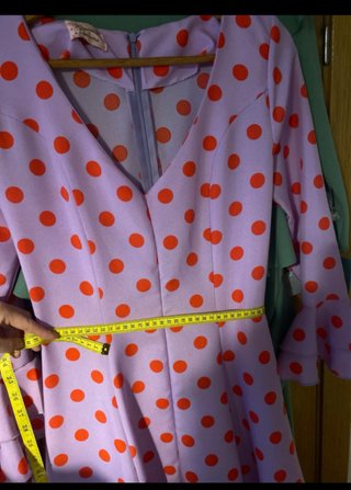 Vestido Flamenca Malva Lunar Rojo Talla S