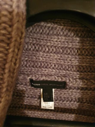 Cardigan MANGO Gris Manga 3/4