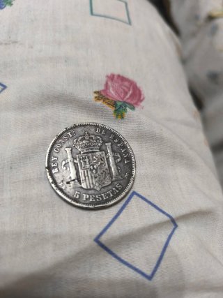 Moneda Plata Alfonso XII 1877