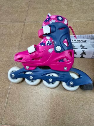 Patines en línea rosas y azules talla 30-33