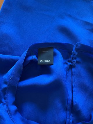 Blusa Pinko Volant Blu Elettrico Taglia 46