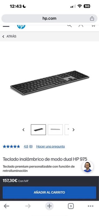 Teclado Inalámbrico HP 975 Dual-Mode