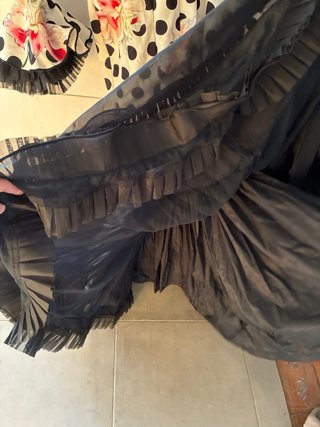 Traje de flamenca blanco y negro