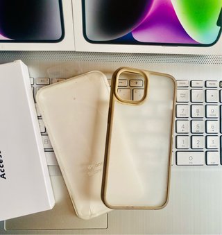 Funda iPhone 13 / 14 Transparente y Beige