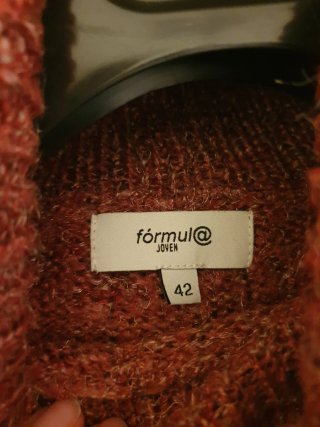 Jersey largo punto manga corta cinturón