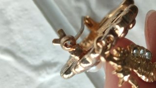 Broche Vintage Caballito de Mar Dorado