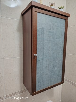 Mueble auxiliar madera y cristal