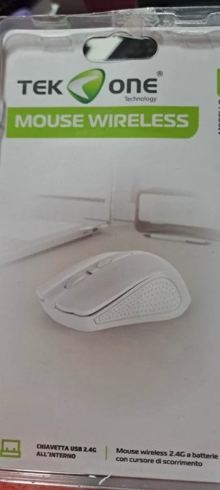 Mouse Wireless Tek One Bianco Nuovo