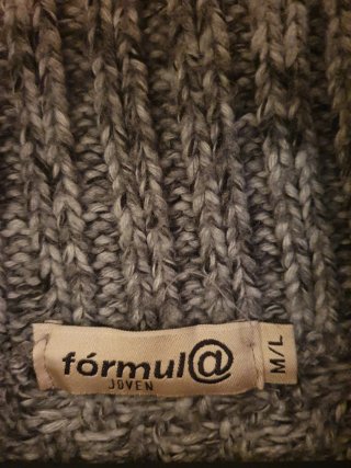 Jersey largo punto manga corta gris