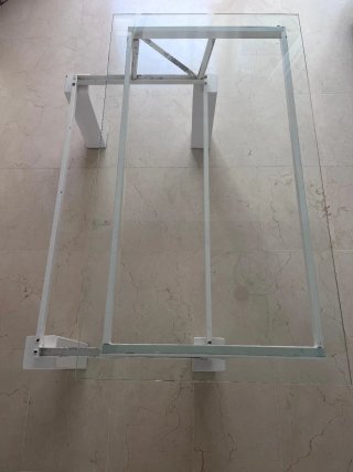 Conjunto mesas cristal y metal