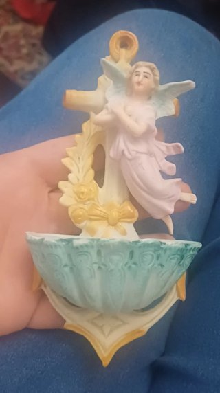 Coppia acquasantiere angeli,