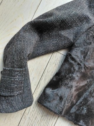 Chaqueta marrón lana y pelo sintético