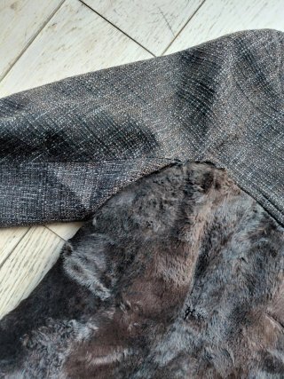 Chaqueta marrón lana y pelo sintético
