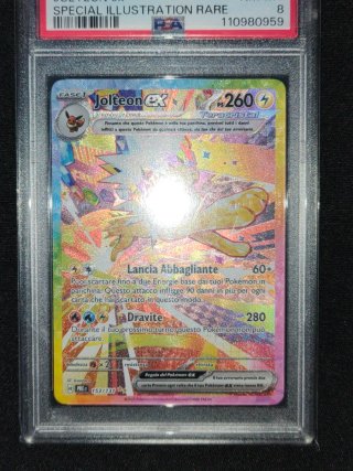 Carta Pokémon Jolteon ex 153 Pre PSA 8 Ita Nm