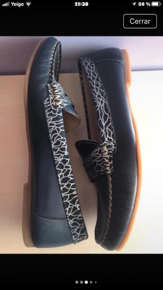 Mocasines Piel Laura Azaña azul