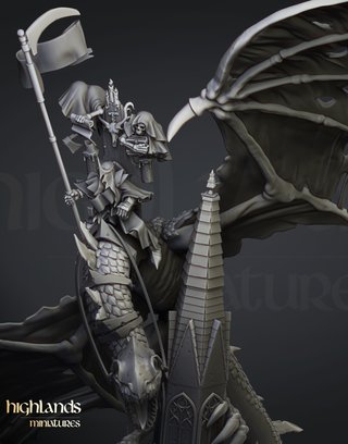 Señor Nigromante en Dragón - Highlands Miniatures