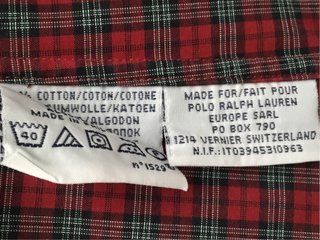 Camisa Polo Ralph Lauren cuadros burdeos Talla S