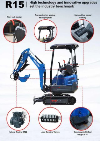 Excavadora Rippa R15 Kubota liquidación