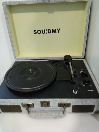 Tocadiscos Maletín SOUNDMY Negro/Gris