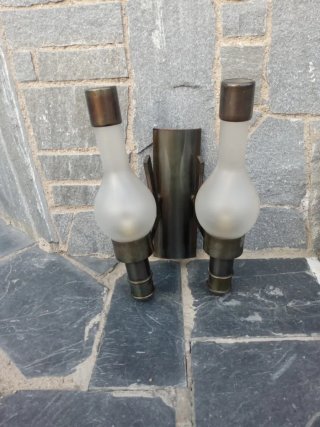 Aplique de pared doble metal y cristal
