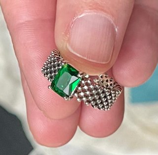 Anillo Plata 925 con Piedra Verde