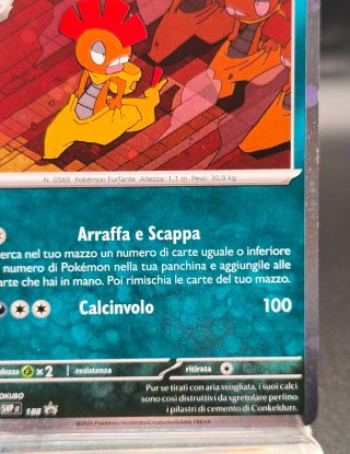 Carta Pokémon Scrafty Promo SVP 188 ITA
