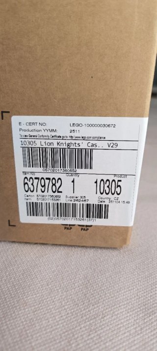 LEGO 10305 Lion Knights' Castle Sigillato