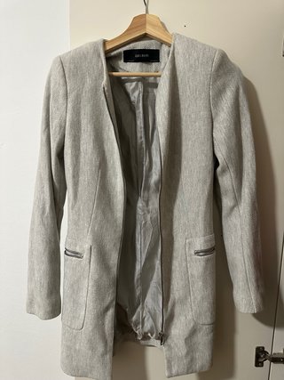 Abrigo Zara Basic Gris Talla S