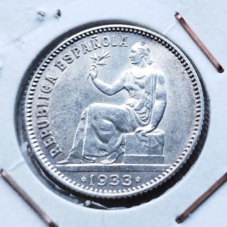Peseta de plata de la II República 1933*34