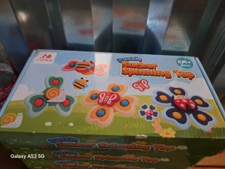 4 Juguetes de Baño Bebé Spinner Ventosa
