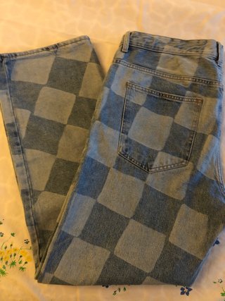 Pantalón tejano Bershka cuadros talla 46