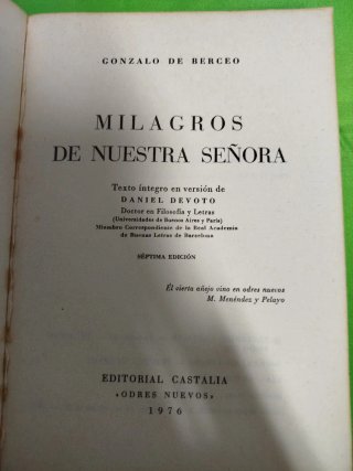 Libro antiguo Milagros de nuestra señora vintage c