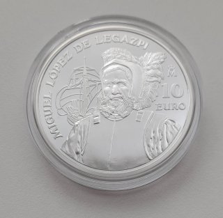 Moneda 10€ Proof. 500 Aniv. Miguel López Legazpi.