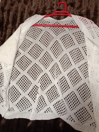 Cárdigan blanco de punto calado