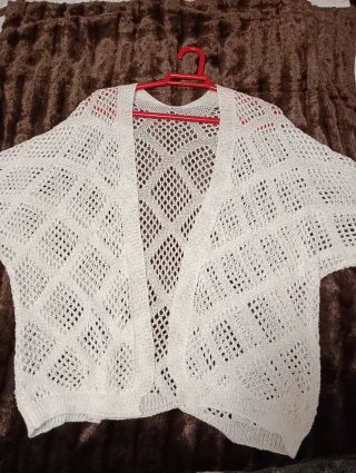 Cárdigan blanco de punto calado