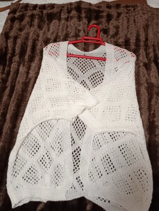 Cárdigan blanco de punto calado