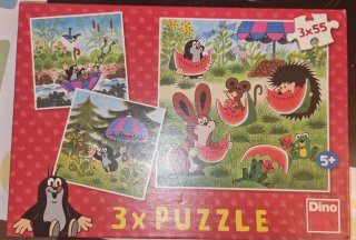 Puzzle infantil 3x55 piezas Dino
