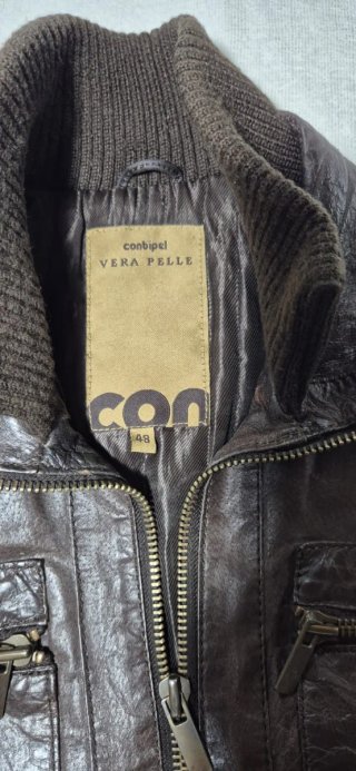 Giubbino in pelle marrone