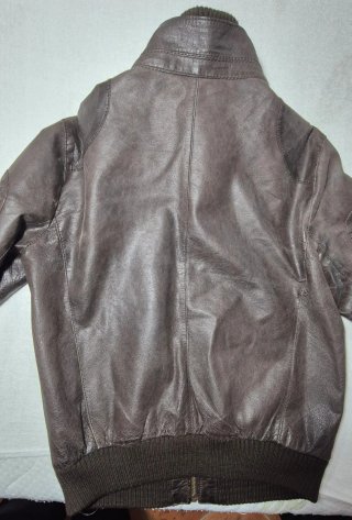 Giubbino in pelle marrone