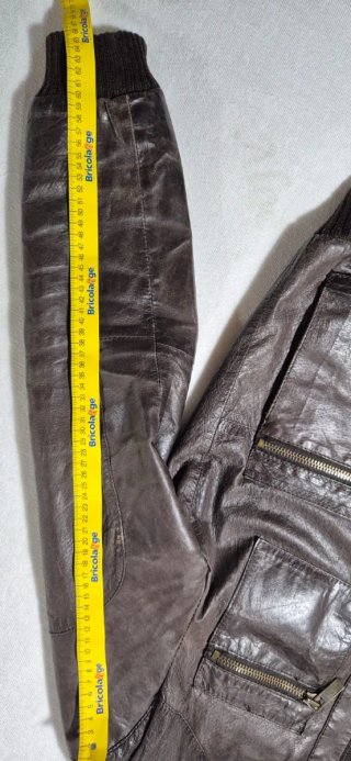 Giubbino in pelle marrone