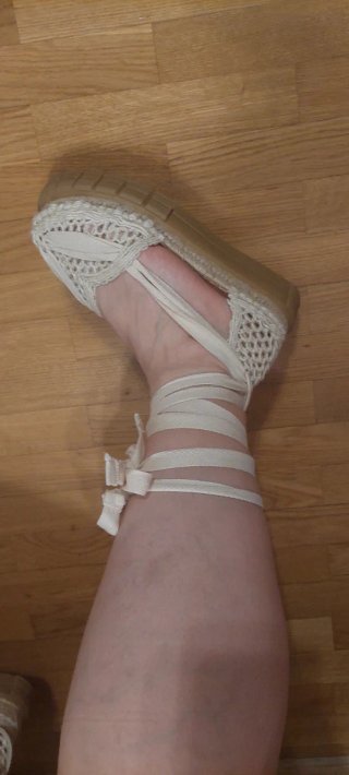 Alpargatas de punto con lazo mujer